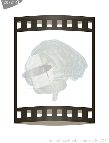 Image of 3D illustration of human brain. The film strip