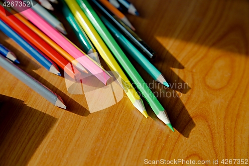 Image of Color pencils on the desk