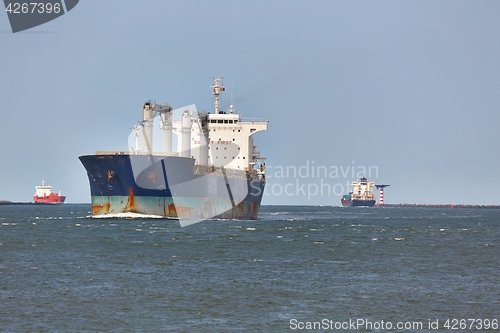 Image of Industrial ship sailing in