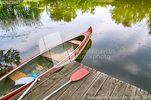 Image of Canoe on the riverside