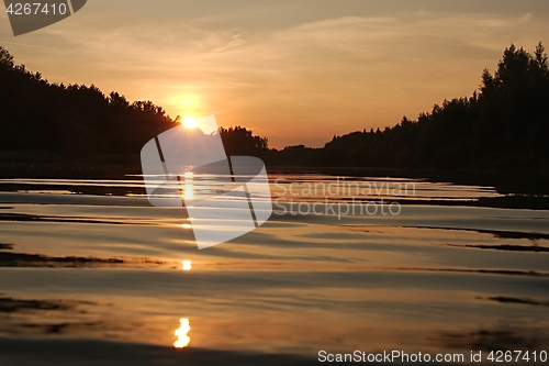 Image of Sunset over a river