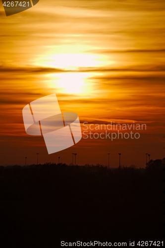 Image of Sunset behind clouds