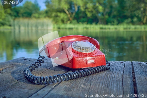 Image of Old telephone in nature