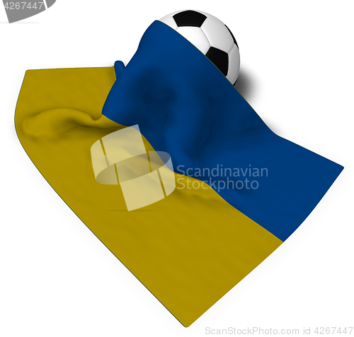 Image of soccer ball and flag of the ukraine - 3d rendering