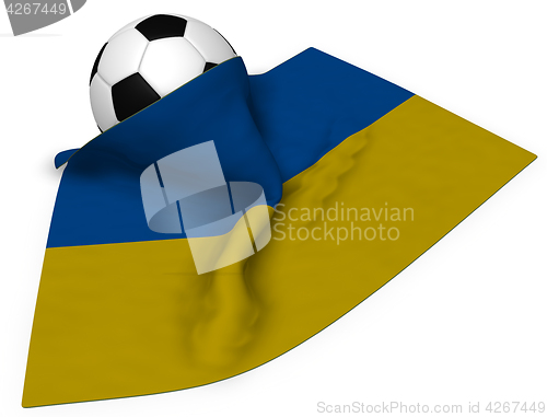 Image of soccer ball and flag of the ukraine - 3d rendering