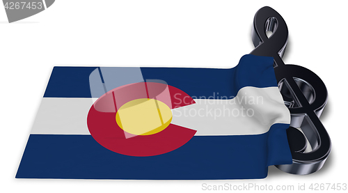 Image of clef symbol and flag of colorado - 3d rendering