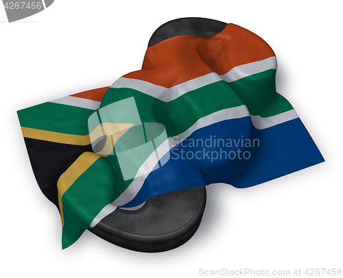 Image of paragraph symbol and flag of south africa - 3d rendering