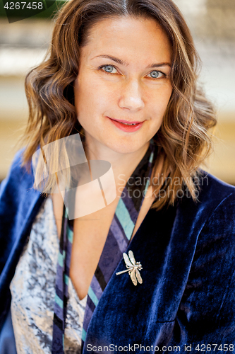 Image of Smiling beautiful middle-aged woman