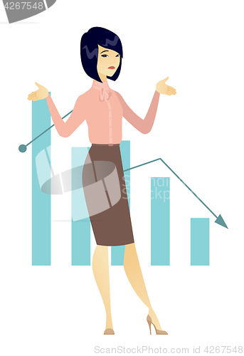 Image of Bancrupt business woman vector illustration.