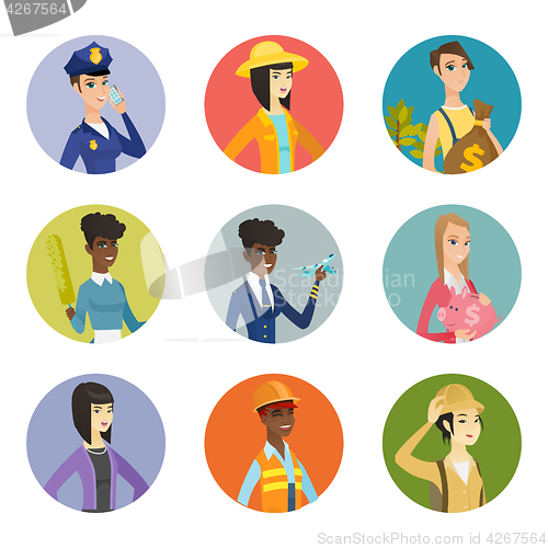 Image of Vector set of characters of different professions.