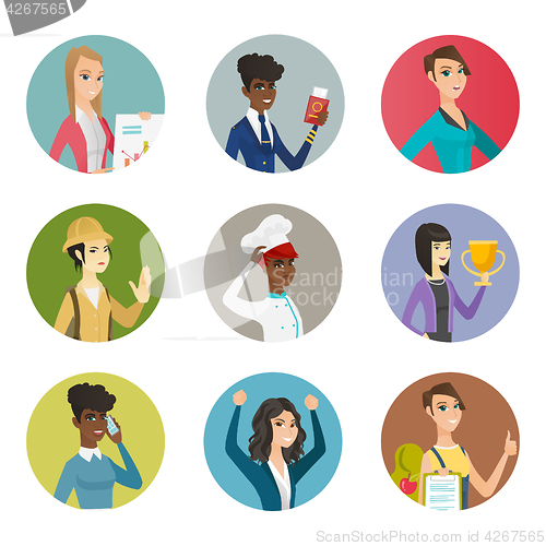 Image of Vector set of characters of different professions.