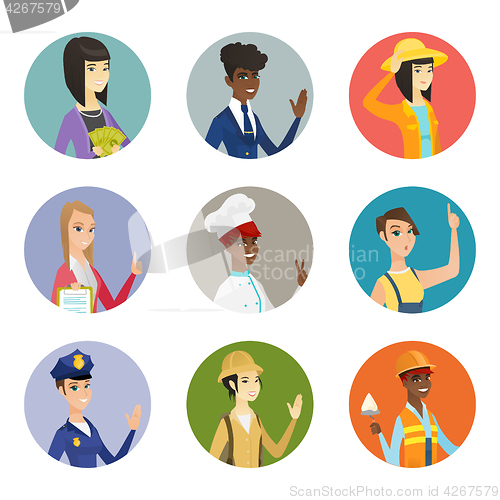 Image of Vector set of characters of different professions.