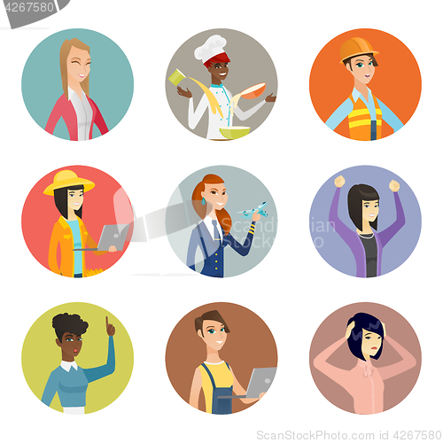 Image of Vector set of characters of different professions.