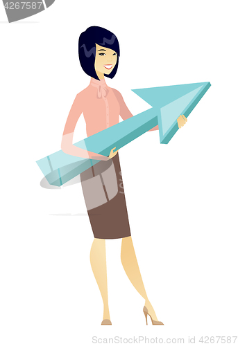 Image of Business woman with growth graph.
