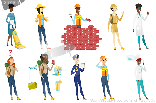 Image of Professional women vector illustrations set.