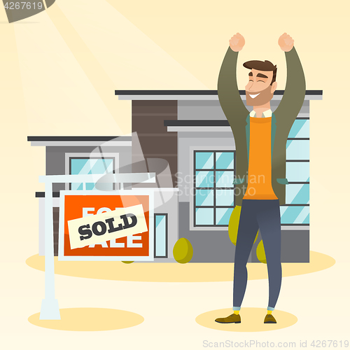 Image of Real estate agent with sold placard.