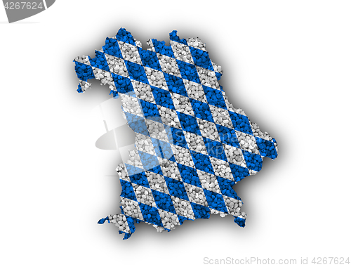 Image of Map and flag of Bavaria on poppy seeds