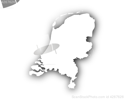 Image of Map of the Netherlands with shadow