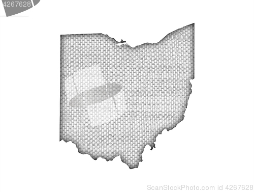 Image of Map of Ohio on old linen