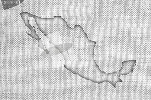 Image of Map of Mexico on old linen