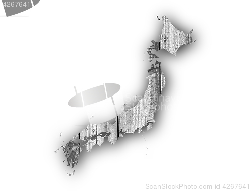 Image of Map of Japan on weathered wood