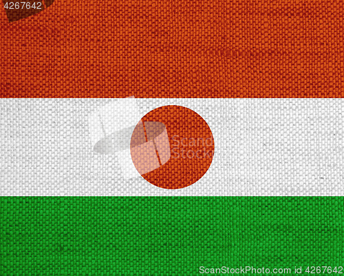 Image of Flag of Niger on old linen