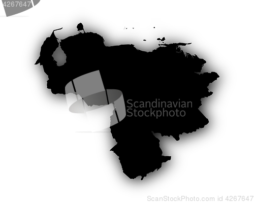 Image of Map of Venezuela with shadow