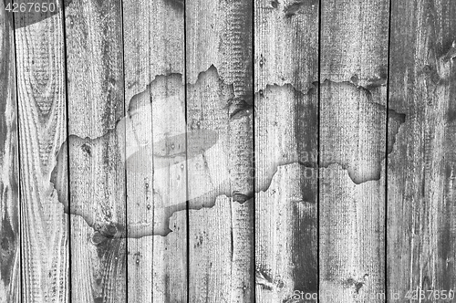 Image of Map of Slovakia on weathered wood