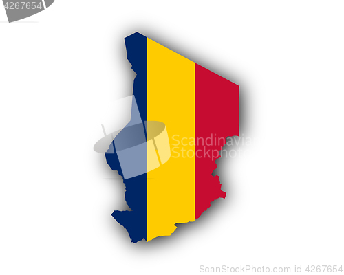 Image of Map and flag of Chad