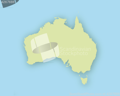 Image of Map of Australia with shadow