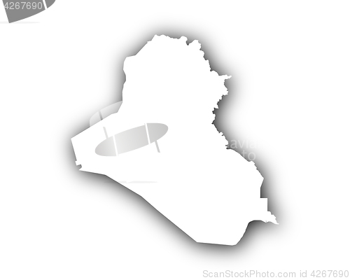 Image of Map of Iraq with shadow