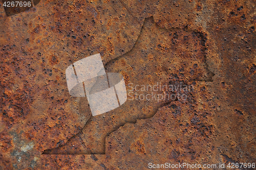 Image of Map of Morocco on rusty metal