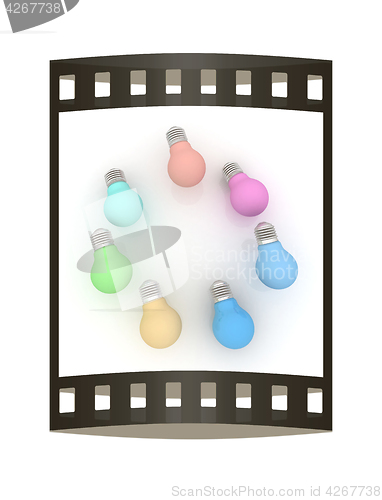 Image of lamps. 3D illustration. The film strip