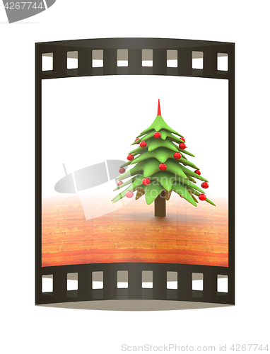 Image of Christmas background. 3d illustration. The film strip