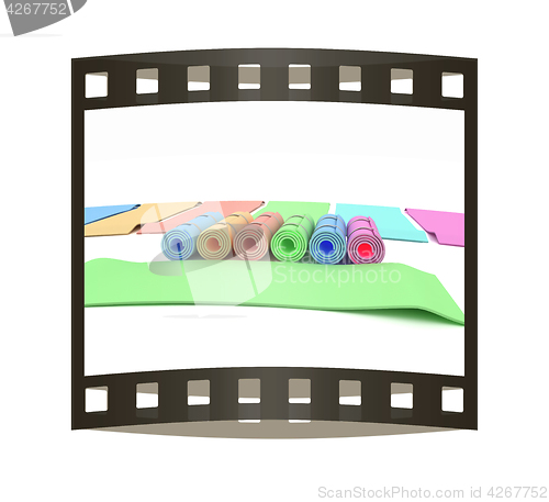 Image of karemats. 3D illustration. The film strip