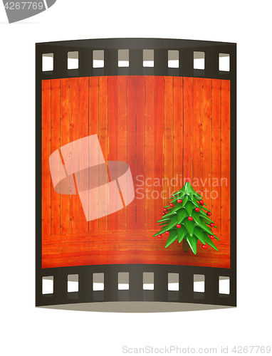 Image of Christmas background. 3d illustration. The film strip