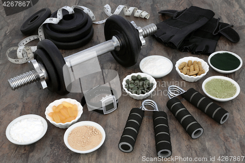 Image of Weight Training Equipment and Supplements
