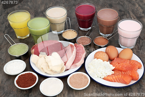 Image of High Protein Food with Health Drinks