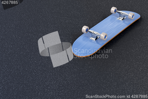Image of Skateboard on asphalt 