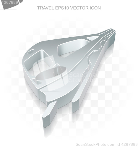 Image of Travel icon: Flat metallic 3d Train, transparent shadow EPS 10 vector illustration.