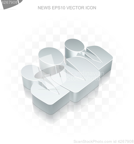 Image of News icon: Flat metallic 3d Business People, transparent shadow, EPS 10 vector.