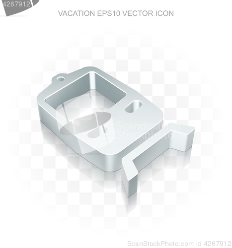 Image of Travel icon: Flat metallic 3d Train, transparent shadow EPS 10 vector illustration.