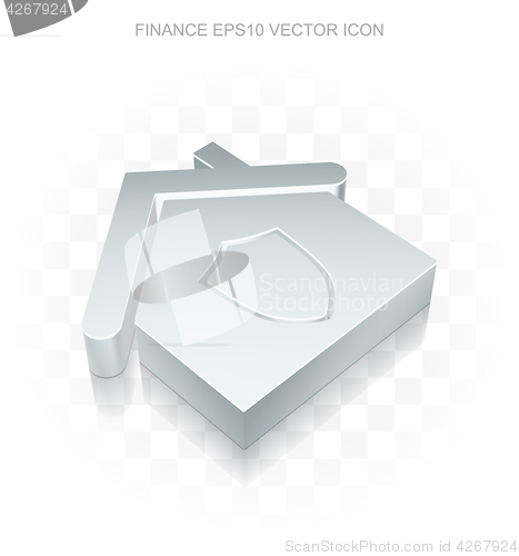 Image of Finance icon: Flat metallic 3d Home, transparent shadow, EPS 10 vector.