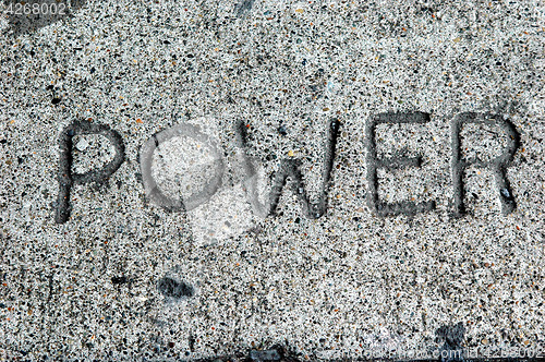 Image of The word power.