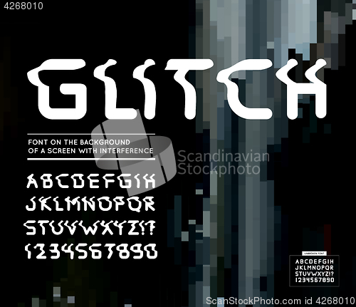 Image of Glitch font. Vector illustration