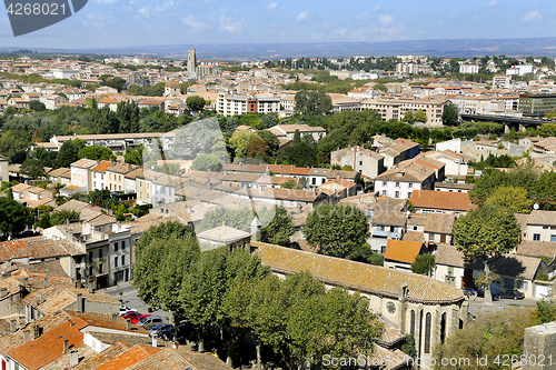 Image of Panorama of Carcassonne lower town, France    