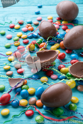 Image of Photo halves of chocolate eggs