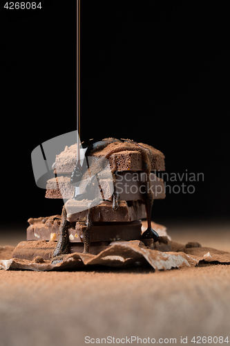 Image of Chocolate with syrup on table