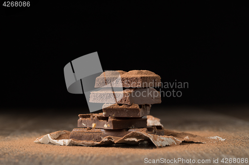 Image of Chocolate on paper at table