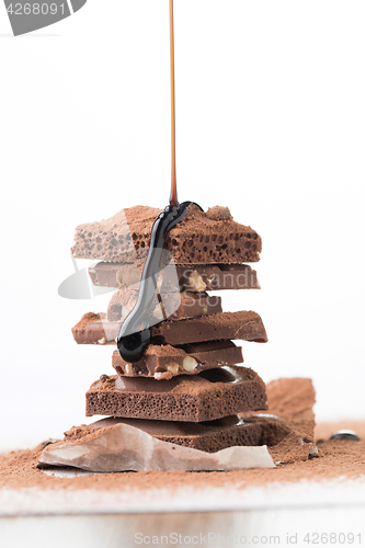 Image of Tower of chocolate with topping